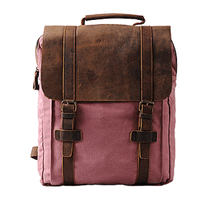 KP2 VINTAGE TAR II™  Canvas und Leder Damen / Herren Rucksack - rot. 16"